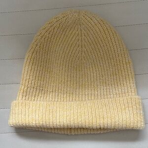 H&M Soft Knit Beanie Hat in Pale Yellow